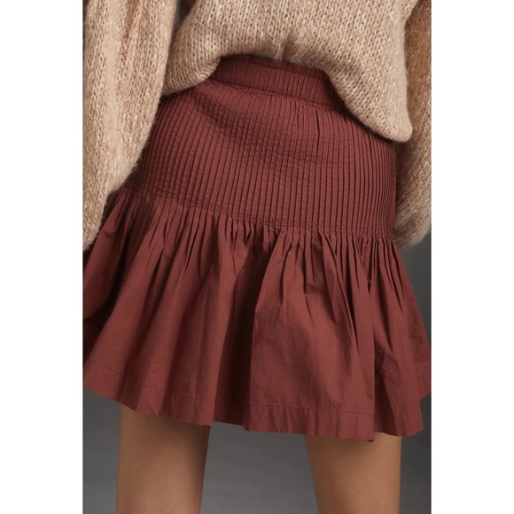 Anthropologie Eula Pintucked Mini Skirt NWT Size Large - Picture 4 of 16